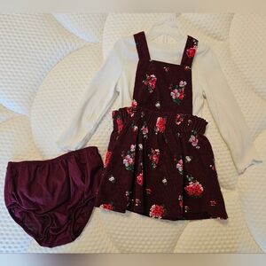 Cat & Jack Burgundy Dress with White Top